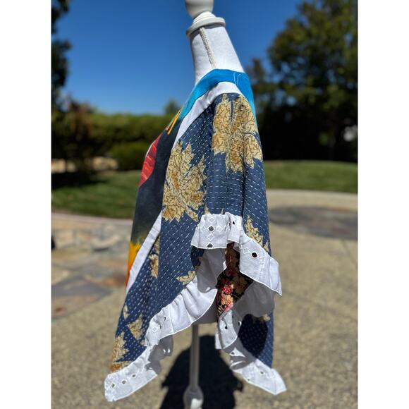 Shuggie Fierce Upcycled and Handmade Kantha Led Zepplin Poncho One Size - Picture 7 of 11